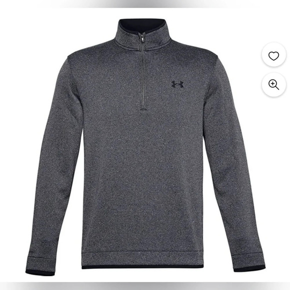 Under Armour Mens XL Storm Gear 1/4 zip up Pullover Sweatshirt Black Spacedye - Picture 3 of 12